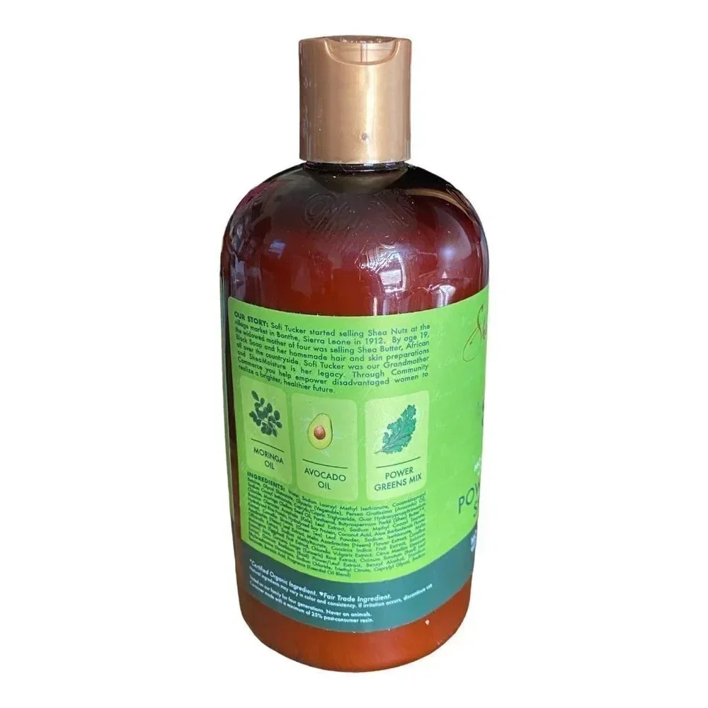 New Shea Moisture  Power Greens Shampoo Infused with Moringa Avacado for Hair